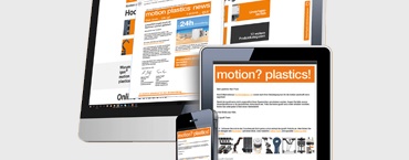 Monitor, tablet and smart phone with igus newsletter